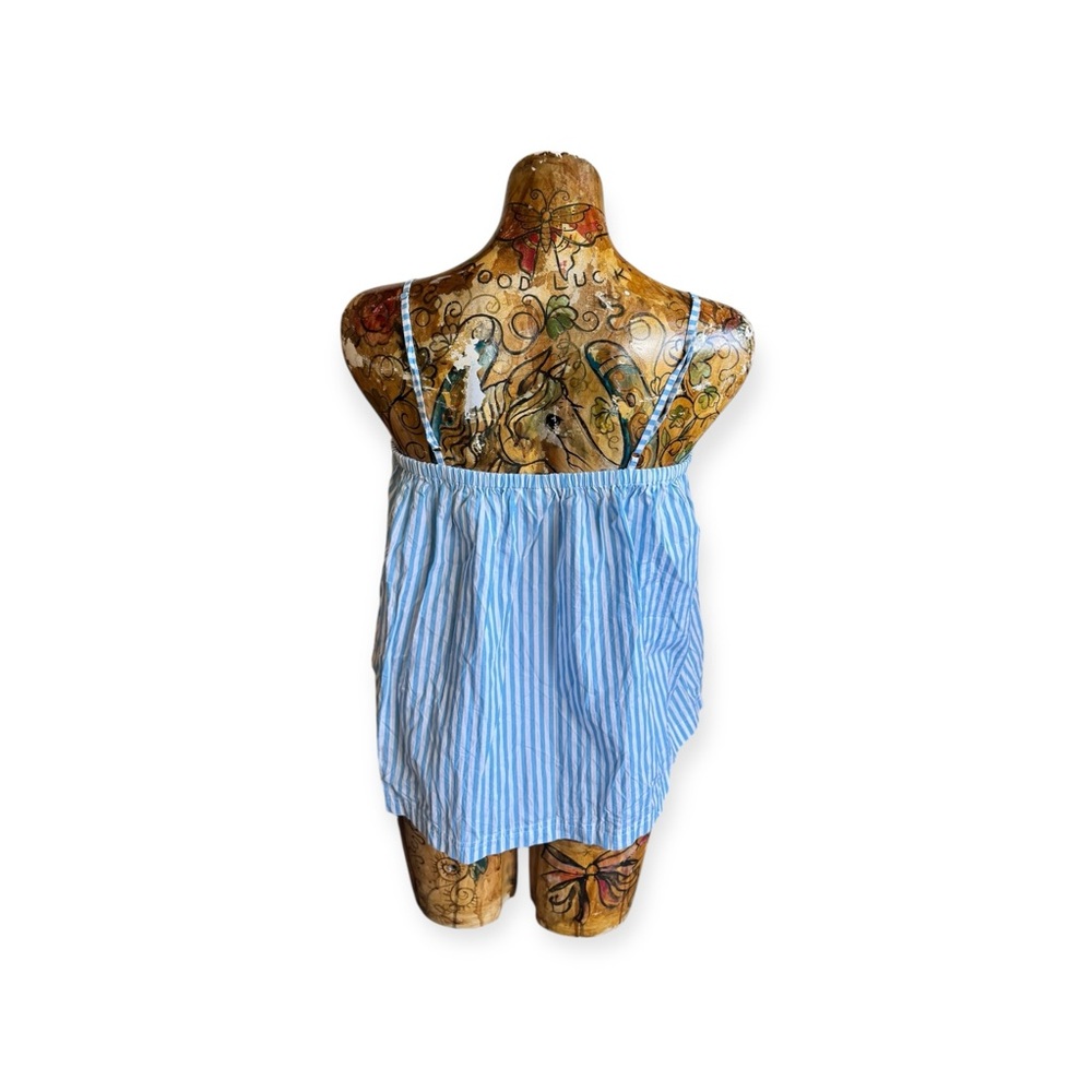 LAKE top sleeveless blue white striped small adjustable straps - Picture 4 of 9